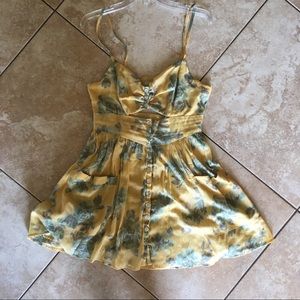 Kimchi Blue Peek-A-Boo Yellow Dress with Pockets